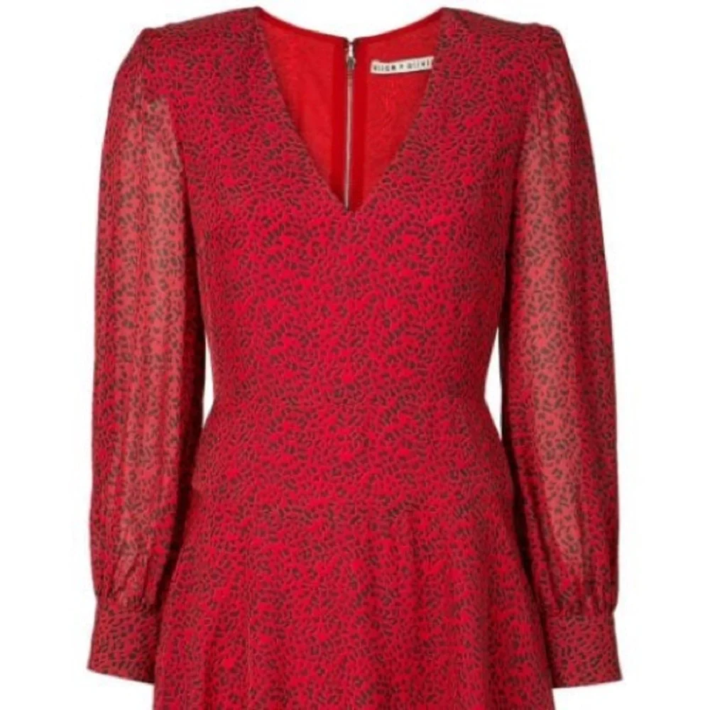 NWT Alice + Olivia Polly Strong Shoulder V Neck Dress Size 14 - Picture 7 of 16